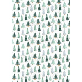   Kézzel festett skandináv szett zöldes-sárgás színben - Többféle fenyőfa - KICSIBEN