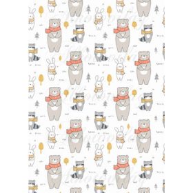   Kézzel rajzolt cuki erdőlakók szett - JEGESMACI, NYUSZI, MOSÓMACI