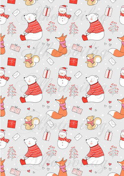 Kézzel rajzolt cuki erdőlakók szett - JEGESMACI, RÓKA, HÓEMBER