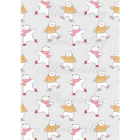   Kézzel rajzolt cuki erdőlakók szett - KORCSOLYÁZÓ JEGESMACIK