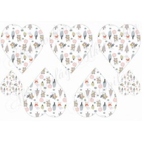   Kézzel rajzolt cuki erdőlakók szett - MACIK LUFIVAL, NYUSZI, MOSÓMACI, FÁK SZÍVEKBEN