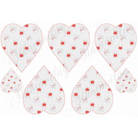   Kézzel rajzolt cuki szett - CICÁK SÁLBAN, PULCSIBAN SZÍVEKBEN