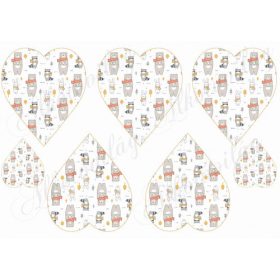   Kézzel rajzolt cuki erdőlakók szett - JEGESMACI, NYUSZI, MOSÓMACI SZÍVEKBEN