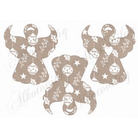 Angyal sziluettek karácsonyi kraft mintákkal - NAGYBAN