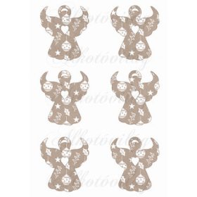 Angyal sziluettek karácsonyi kraft mintákkal