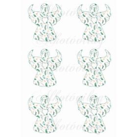 Angyal sziluettek magyal és más leveles mintákkal