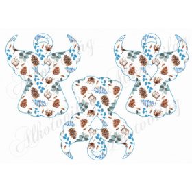 Angyal sziluettek tobozos- leveles mintákkal - NAGYBAN