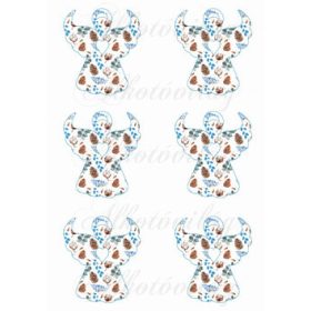 Angyal sziluettek tobozos- leveles mintákkal