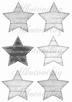 Csillagok fa lécből szürkés árnyalatokban