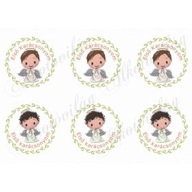 Fiú angyalkák - ELSŐ KARÁCSONYOM felirattal