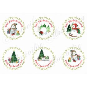 Hóemberkék koszorúban - ELSŐ KARÁCSONYOM felirattal