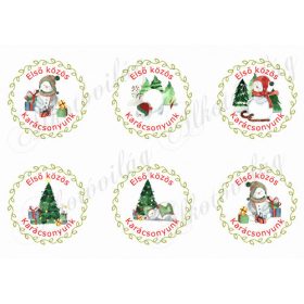   Hóemberkék koszorúban - ELSŐ KÖZÖS KARÁCSONYUNK felirattal