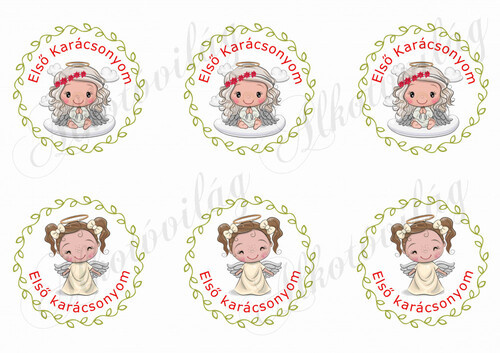 Szépséges angyalkák - ELSŐ KARÁCSONYOM felirattal