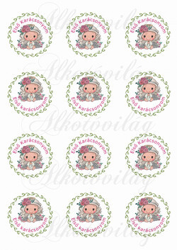 Angyalkák rózsákkal, első karácsonyom felirattal KICSIBEN