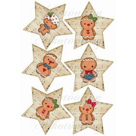 Tüneményes mézeskalács babák kottás csillagokon