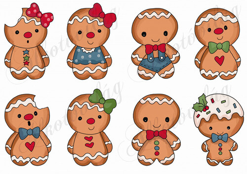 Tüneményes mézeskalács babák szájjal - 8 cm