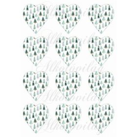 Szívek többféle fenyőfa mintával - KICSIBEN