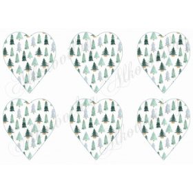 Szívek többféle fenyőfa mintával