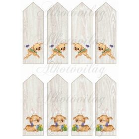 Könyvjelzők fa alapon cuki karácsonyi szarvasokkal