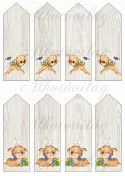 Könyvjelzők fa alapon cuki karácsonyi szarvasokkal