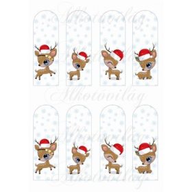   Könyvjelzők hópelyhekkel cuki mikulássapkás szarvasokkal - KICSIBEN