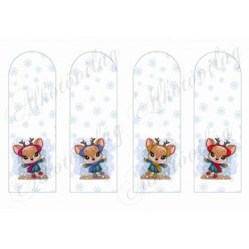 Könyvjelzők hópelyhekkel, cuki szarvasokkal