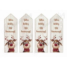   Cuki karácsonyfa díszes rénis fa alapú könyvjelzők NAGYBAN FELIRATTAL