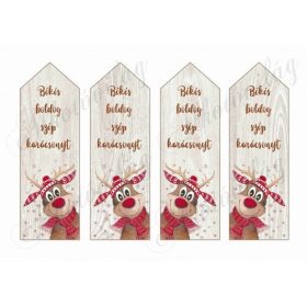 Cuki rénis fa alapú könyvjelzők NAGYBAN FELIRATTAL