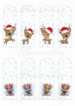 Könyvjelzők hópelyhekkel és kétféle cuki szarvasokkal - KICSIBEN