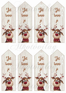 Cuki rénis fa alapú könyvjelzők - JÓT TENNI JÓ felirattal