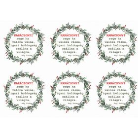   Karácsonyi koszorúk piros bogyókkal - KARÁCSONYI REGE idézettel