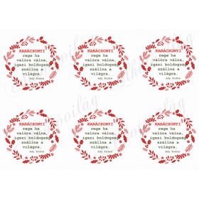   Piros karácsonyi magyal koszorúk - KARÁCSONYI REGE idézettel