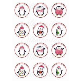 Aranyos pingvinek -BOLDOG KARÁCSONYT felirattal