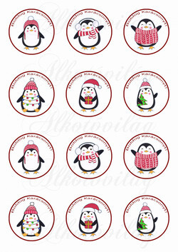 Aranyos pingvinek -BOLDOG KARÁCSONYT felirattal