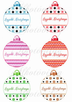 Karácsonyfa gömbök Legjobb KERESZTANYU feliratokkal