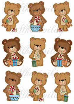 Karácsonyi cuki mackók 9 cm