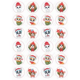 Karácsonyi kutyusok mikulássapkában - MINIBEN