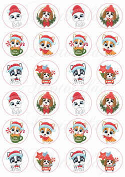 Karácsonyi kutyusok mikulássapkában - MINIBEN