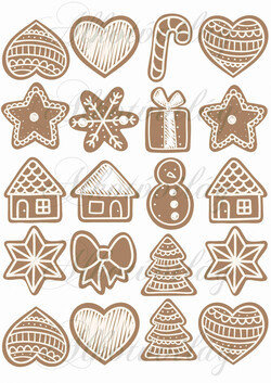 Mézeskalácsok vegyesen 2 kávébarnában kb 5 cm