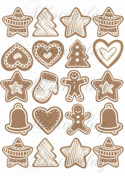 Mézeskalácsok vegyesen kávébarnában kb 5 cm