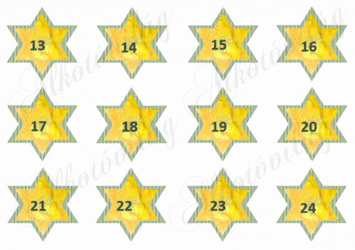 Sárga csillag adventi számok - 2. RÉSZ