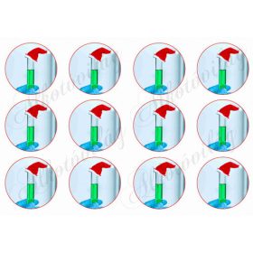 Kémcső mikulássapkával körökben