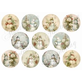 Vintage hóemberes körök - 6,5 cm