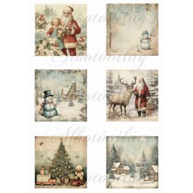 Vintage karácsonyi négyzetek 2. - 8 x 8 cm