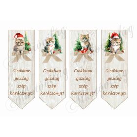 Karácsonyi könyvjelzők tüneményes cicákkal
