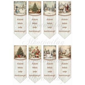 Karácsonyi könyvjelzők vintage mintákkal - KICSIBEN