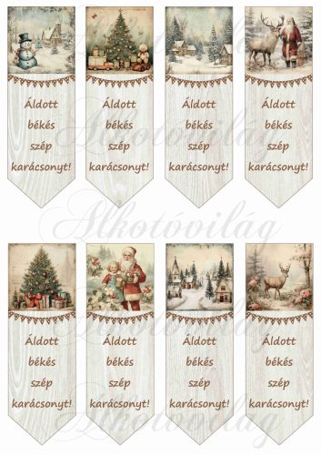 Karácsonyi könyvjelzők vintage mintákkal - KICSIBEN