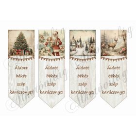 Karácsonyi könyvjelzők vintage mintákkal 2