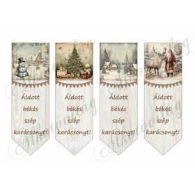 Karácsonyi könyvjelzők vintage mintákkal