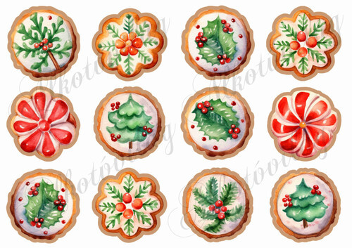 Mézeskalács sütik színes díszekkel